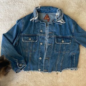 Distressed jean jacket